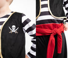 Two views of child wearing Little Adventures Pirate Costume. Available from tenlittle.com