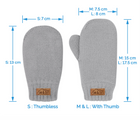 Size guide for Jan & Jul Knit Mittens. Available from tenlittle.com