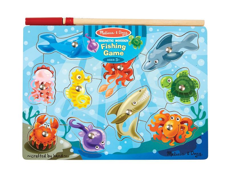 Magnetic Fishing Toys Game 2 Fishing Rods 20 Pcs Marine Fishes