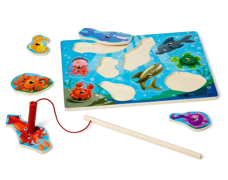 Melissa & Doug Magnetic Wooden Fishing Game and Puzzle With Wooden Ocean  Animal Magnets  Magnetic Fishing Game, Ocean Animals Chunky Puzzle For  Toddlers And Kids Ages 3+, Magnets & Magnetic Toys 
