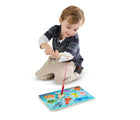 Child playing with Melissa & Doug Fishing Magnetic Puzzle Game. Available from tenlittle.com