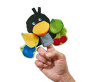 A finger holding Haba Soft Orchard Book with Finger Puppet. Available from tenlittle.com
