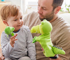 Child and man playing with Haba Crocodile Puppet. Available from tenlittle.com