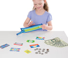 Child playing with Melissa & Doug Pretend-to-Spend Wallet. Available from tenlittle.com
