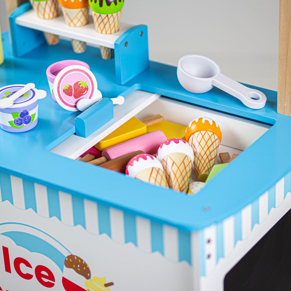 Bigjigs Wooden Ice Cream Cart Ten Little Toddler and Kids Toys