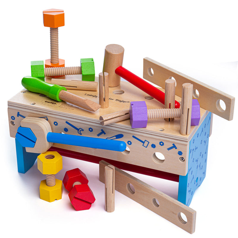 Bigjigs Workbench & Toolbox. Available from www.tenlittle.com.