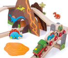 Bigjigs Dinosaur Train Set close up. Available from www.tenlittle.com.