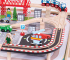 Bigjigs City Train Set & Table close up. Available from www.tenlittle.com.