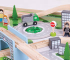 Bigjigs City Train Set & Table close up. Available from www.tenlittle.com.